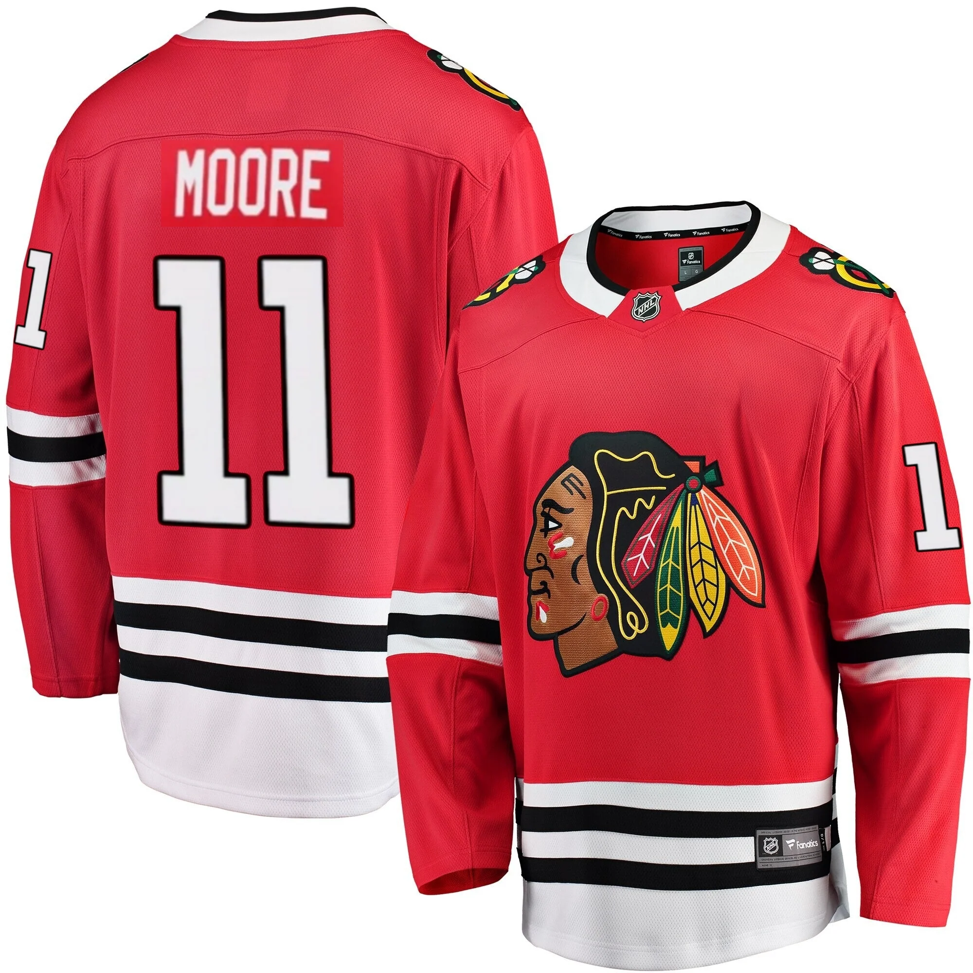 Men's Oliver Moore Chicago Blackhawks Red Home Fanatics Breakaway Premium Replica Jersey