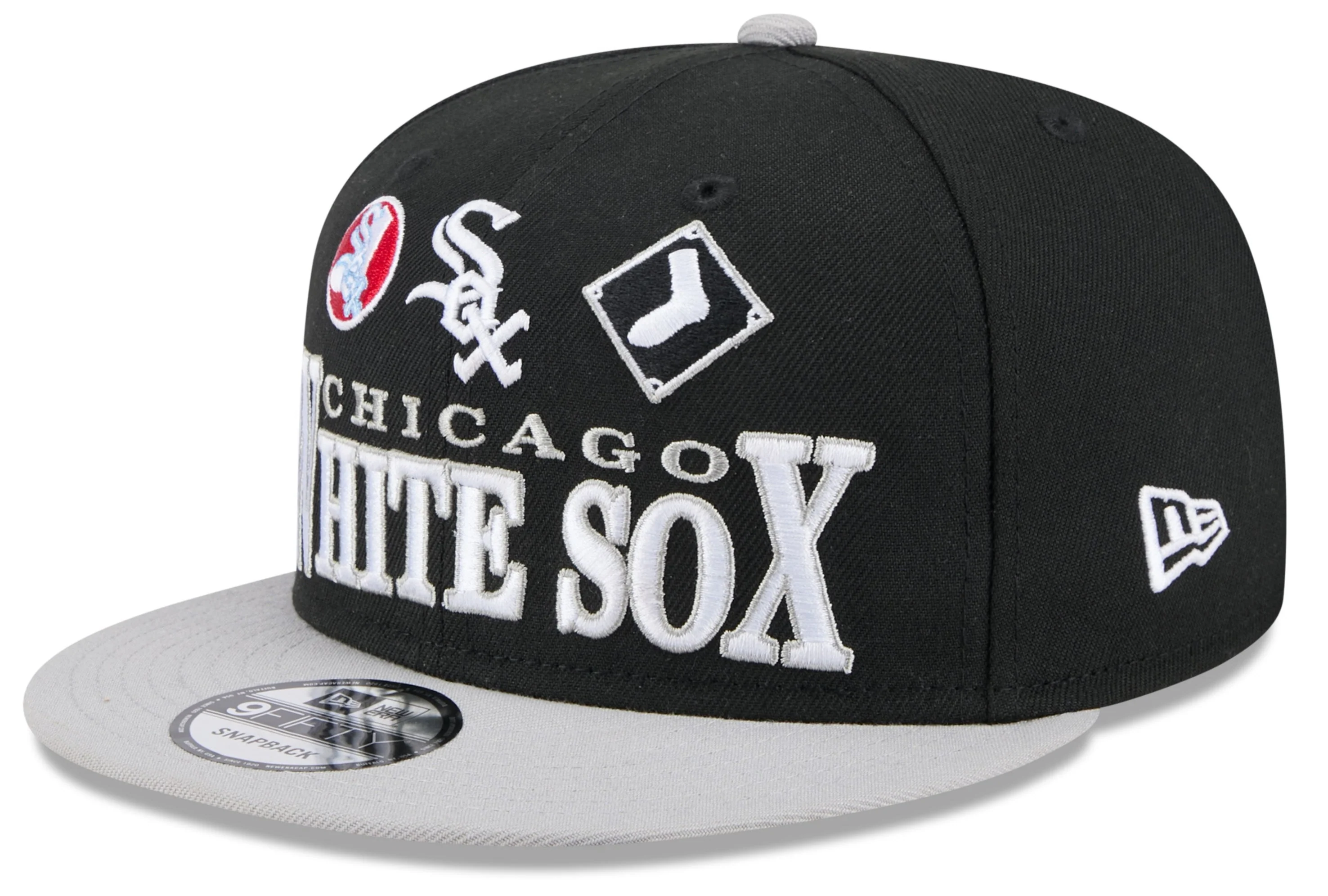 Chicago White Sox New Era 2 Tone Black/Gray Archive 9FIFTY Snapback Hat