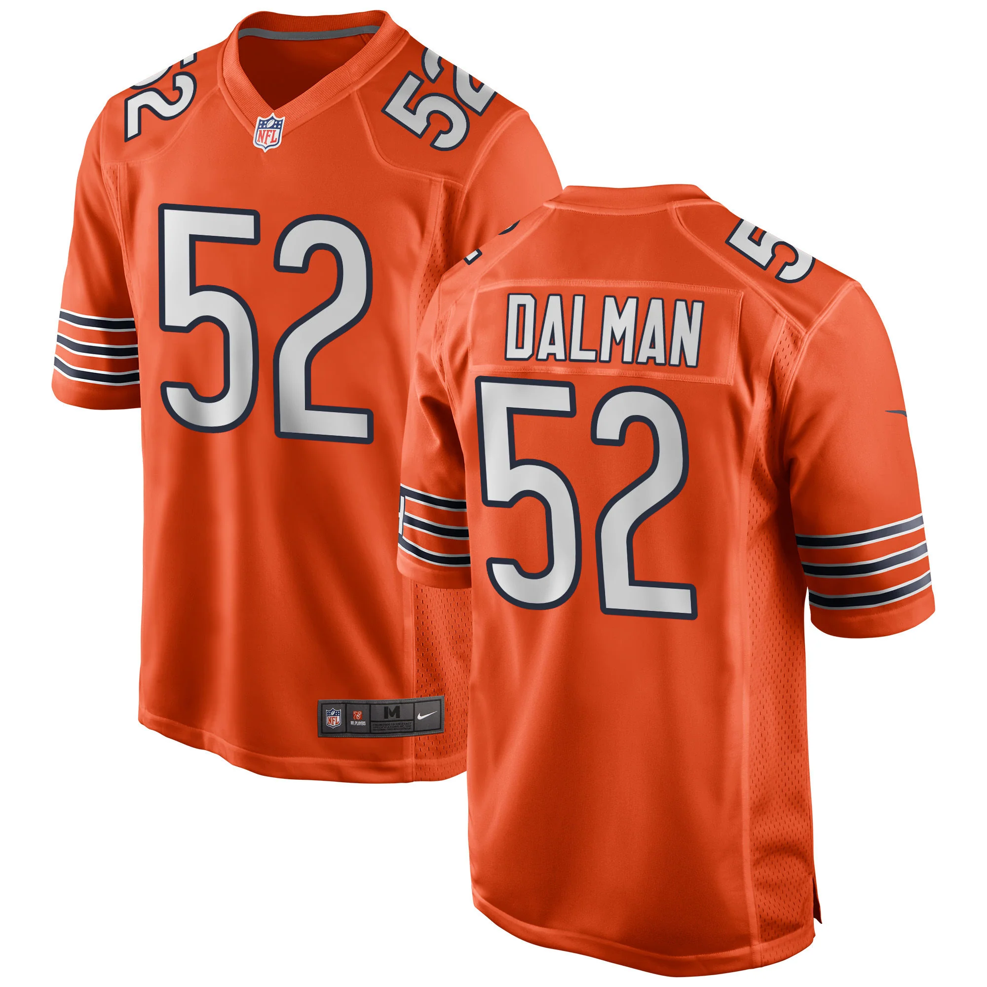 Men's Chicago Bears Drew Dalman Nike Orange Replica Game Jersey