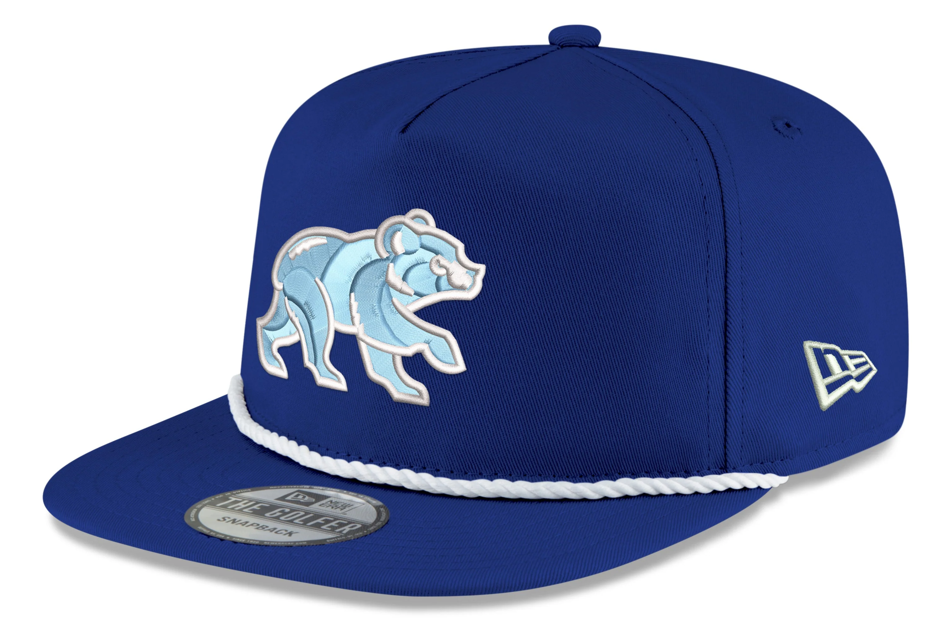 Chicago Cubs New Era Royal Blue Spring Training Bear Golfer Snapback Adjustable Hat
