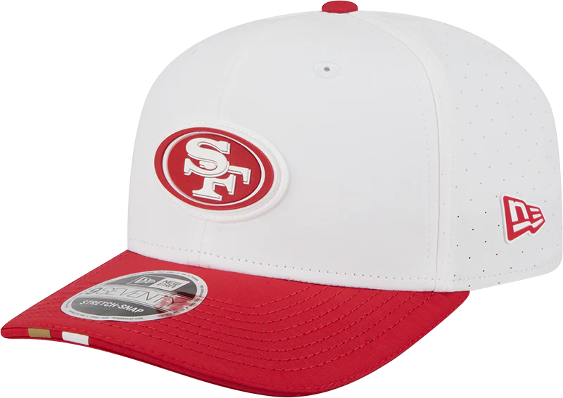Men's San Francisco 49ers New Era White/Red 2025 NFL Training Camp 9SEVENTY Adjustable Hat