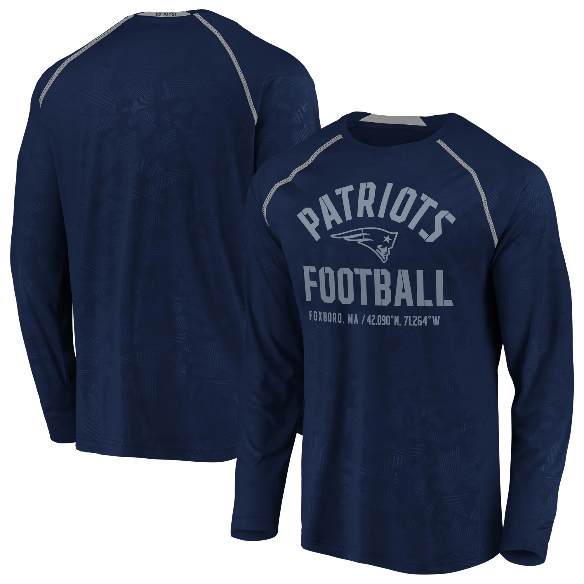 Men's New England Patriots Team Destination Long Sleeve Fanatics Performance Tee