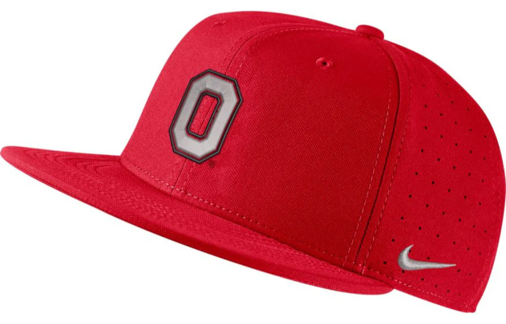 Mens Ohio State Buckeyes Nike Authentic Team Issue Scarlet Aerobill Fitted Hat