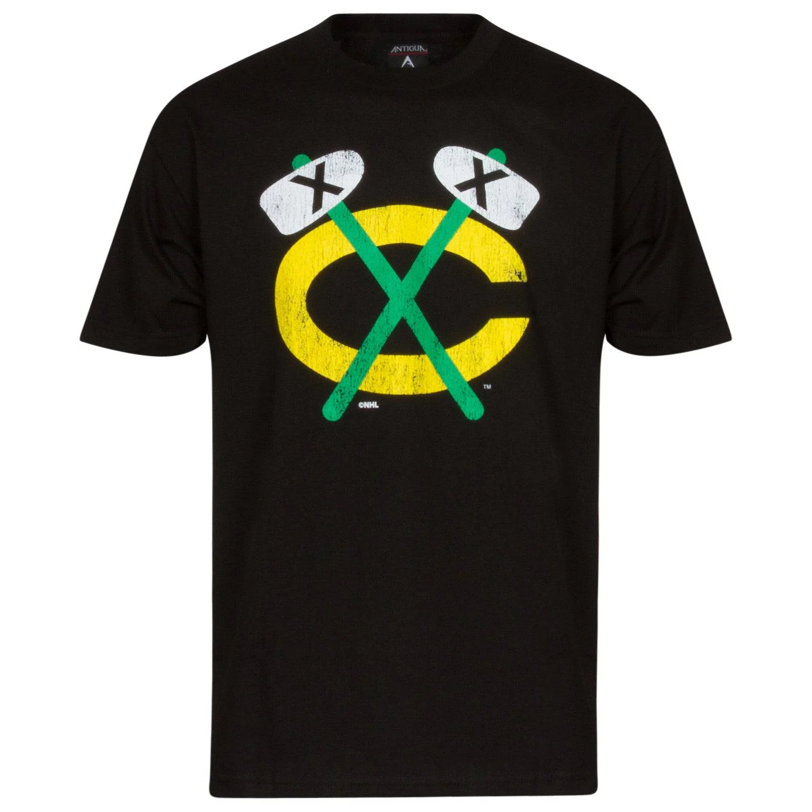 Mens Chicago Blackhawks  Tomahawks Logo Fashion T-Shirt, Black