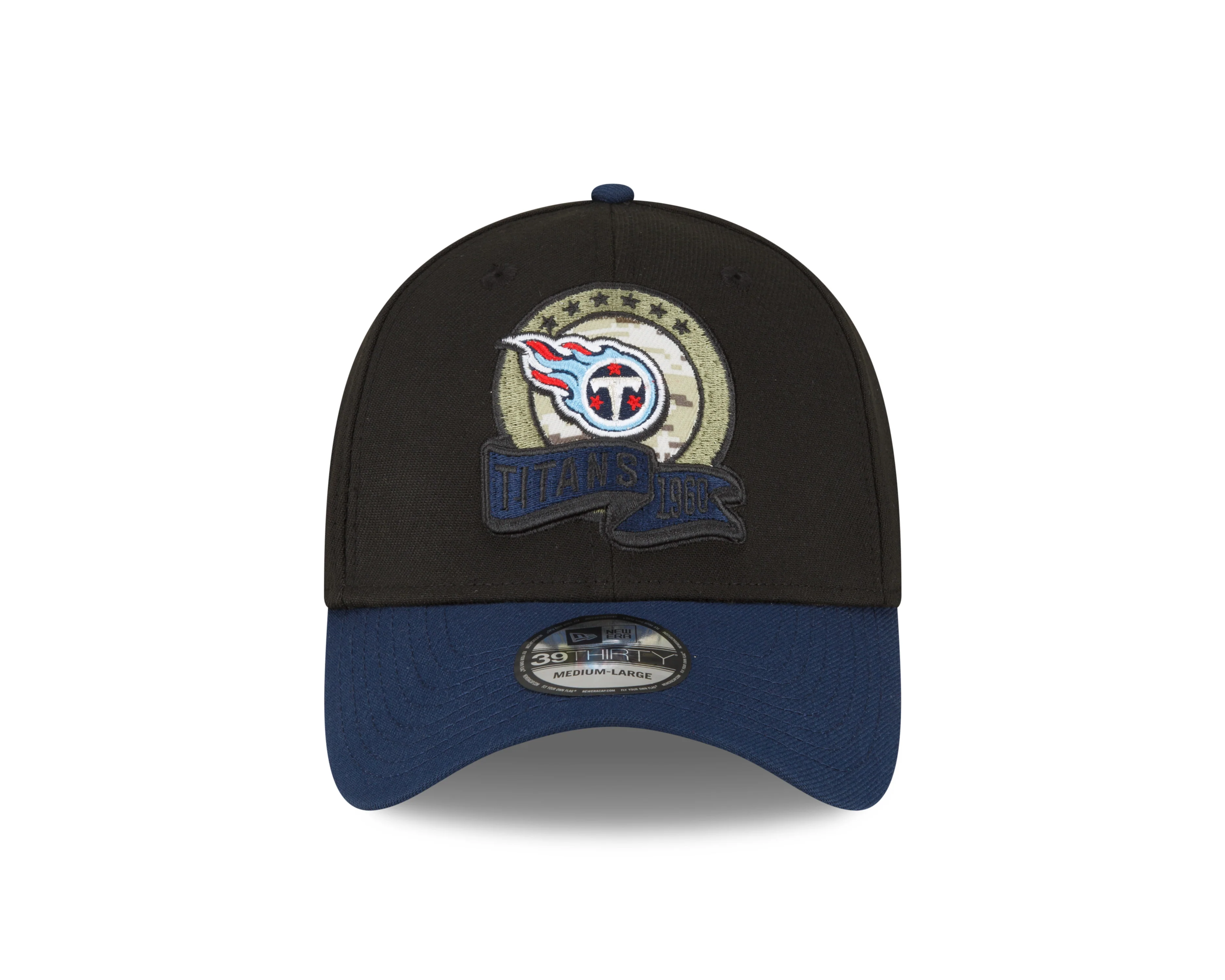 Men's Tennessee Titans New Era Black 2022 Salute to Service 39THIRTY Flex Hat
