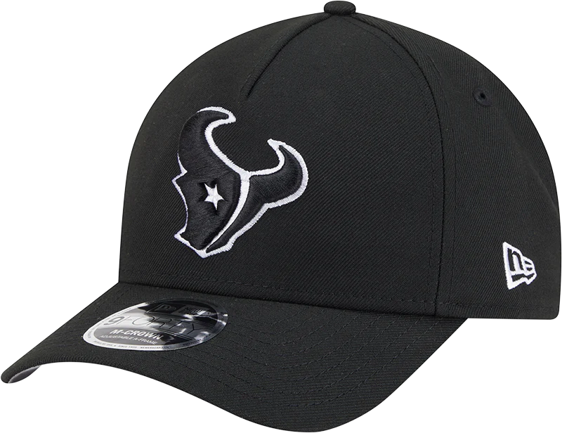 Houston Texans New Era Black & White Primary 9FORTY A-Frame M-Crown Adjustable Hat