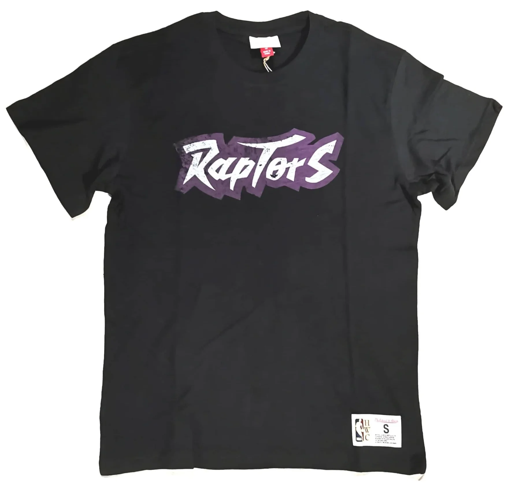 Men's Toronto Raptors NBA Legendary Slub Black Tee By Mitchell And Ness