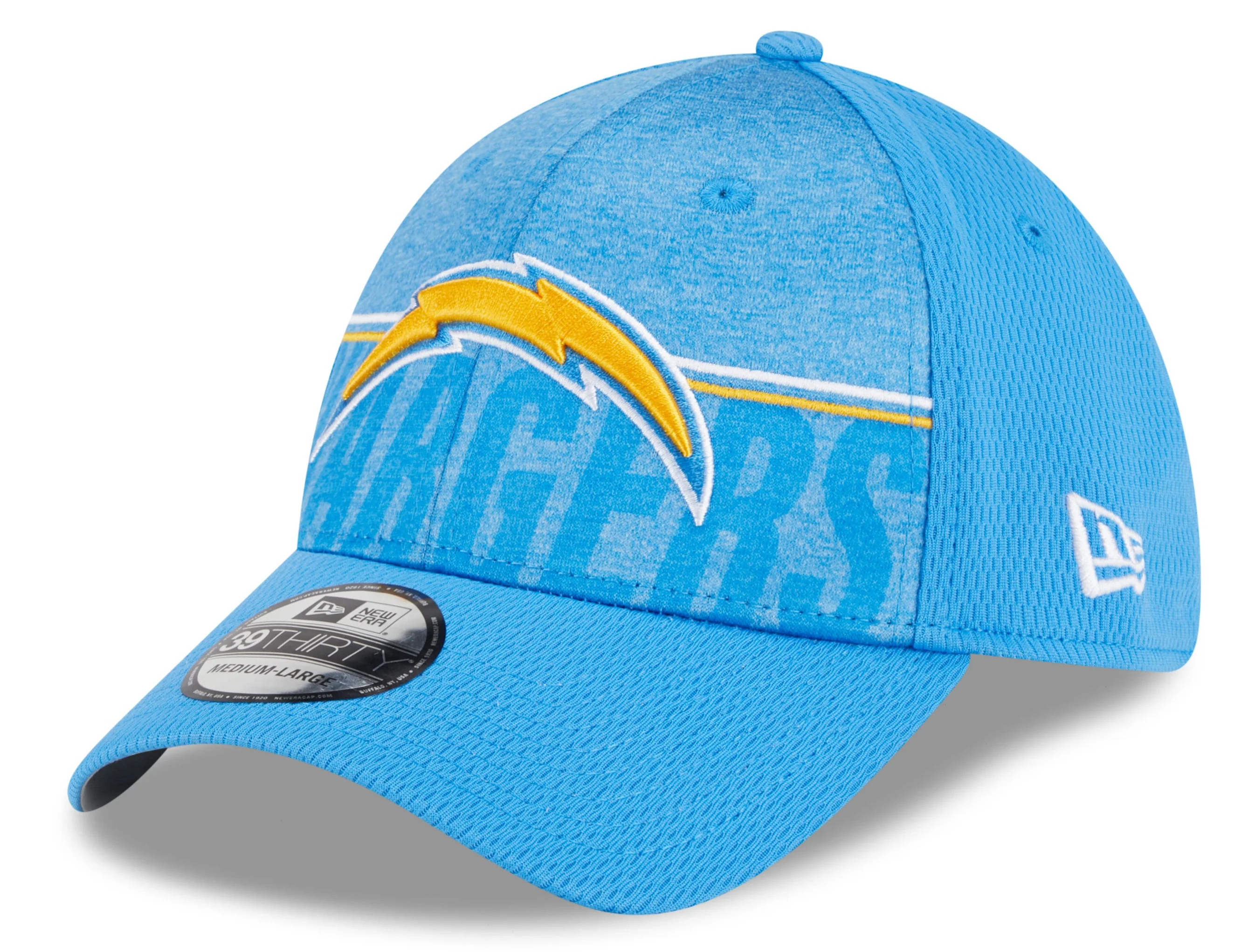 Men's Los Angeles Chargers New Era NFL 2023 Training Camp Blue Primary Logo 39THIRTY Flex Fit Hat