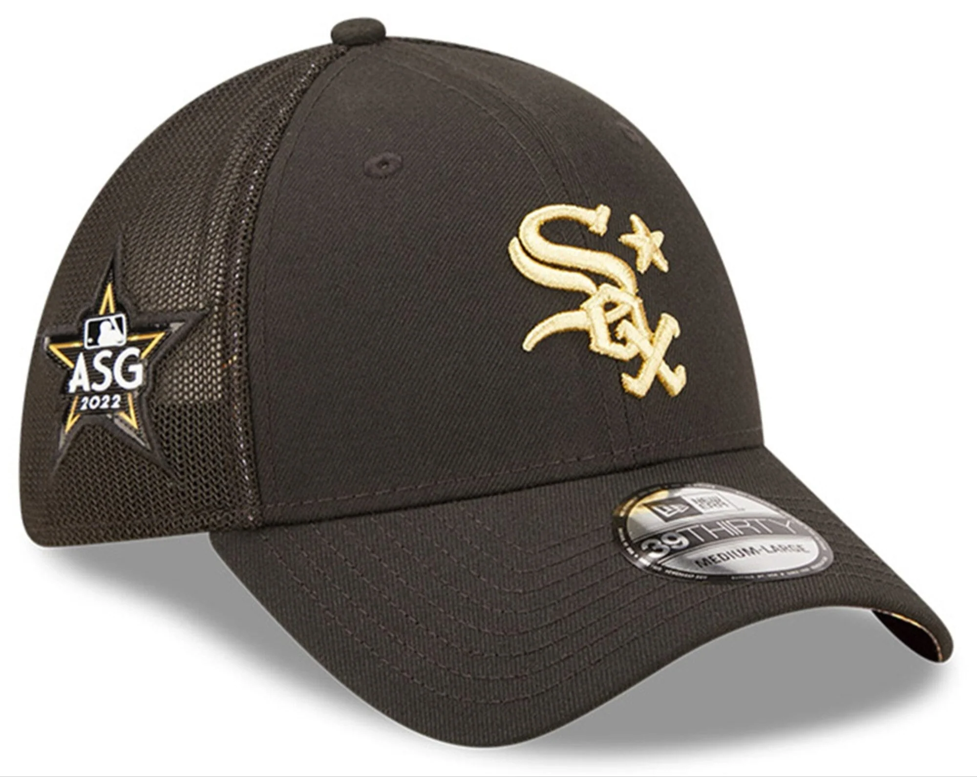 Chicago White Sox New Era 2022 All Star Game Black/ Gold 39THIRTY Flex Fit Hat