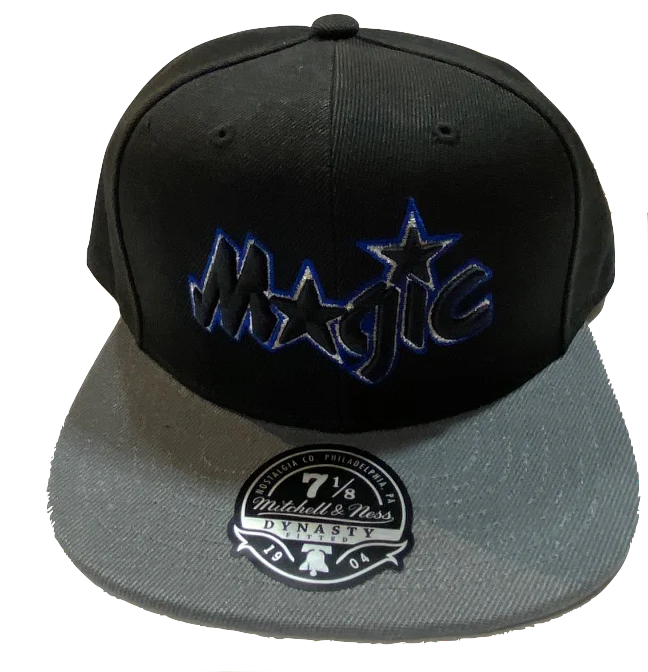 Men's Mitchell & Ness Grey/Black Orlando Magic Hardwood Classics Reload 2.0 Fitted Hat