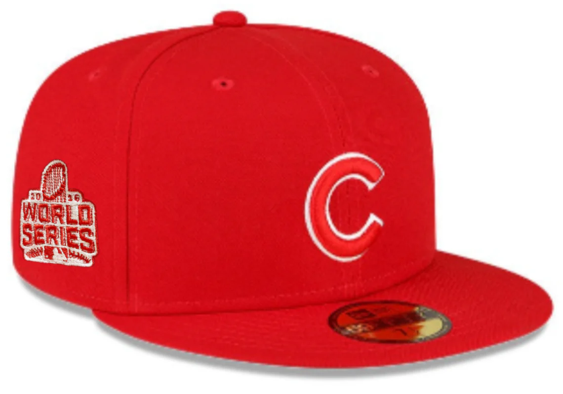 Men's Chicago Cubs New Era 2016 World Series Red 59FIFTY Fitted Hat
