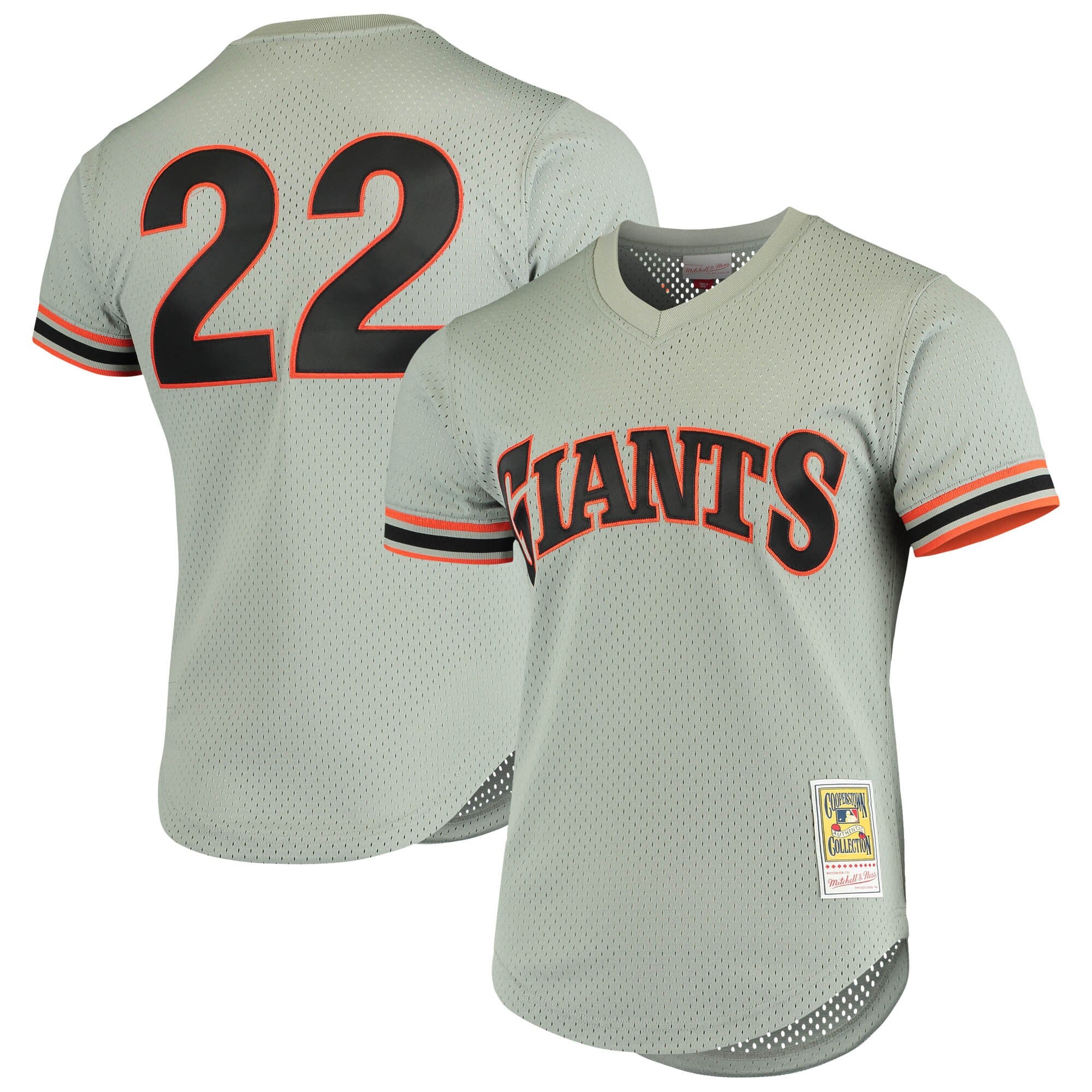Men's San Francisco Giants Will Clark Mitchell & Ness Gray Cooperstown Collection Mesh Batting Practice Jersey