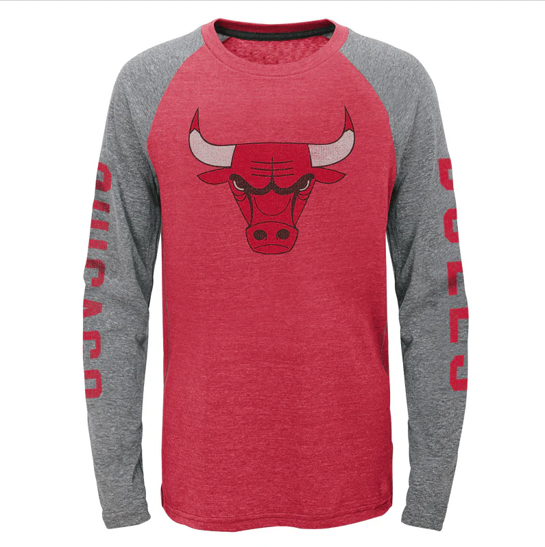 Youth Chicago Bulls Fadeaway Raglan Long Sleeve Tee