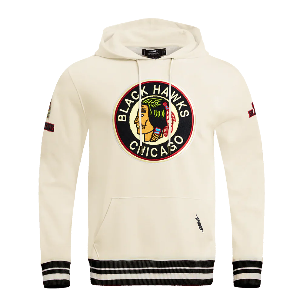 Men's Chicago Blackhawks Pro Standard Retro Classic Eggshell Hoodie