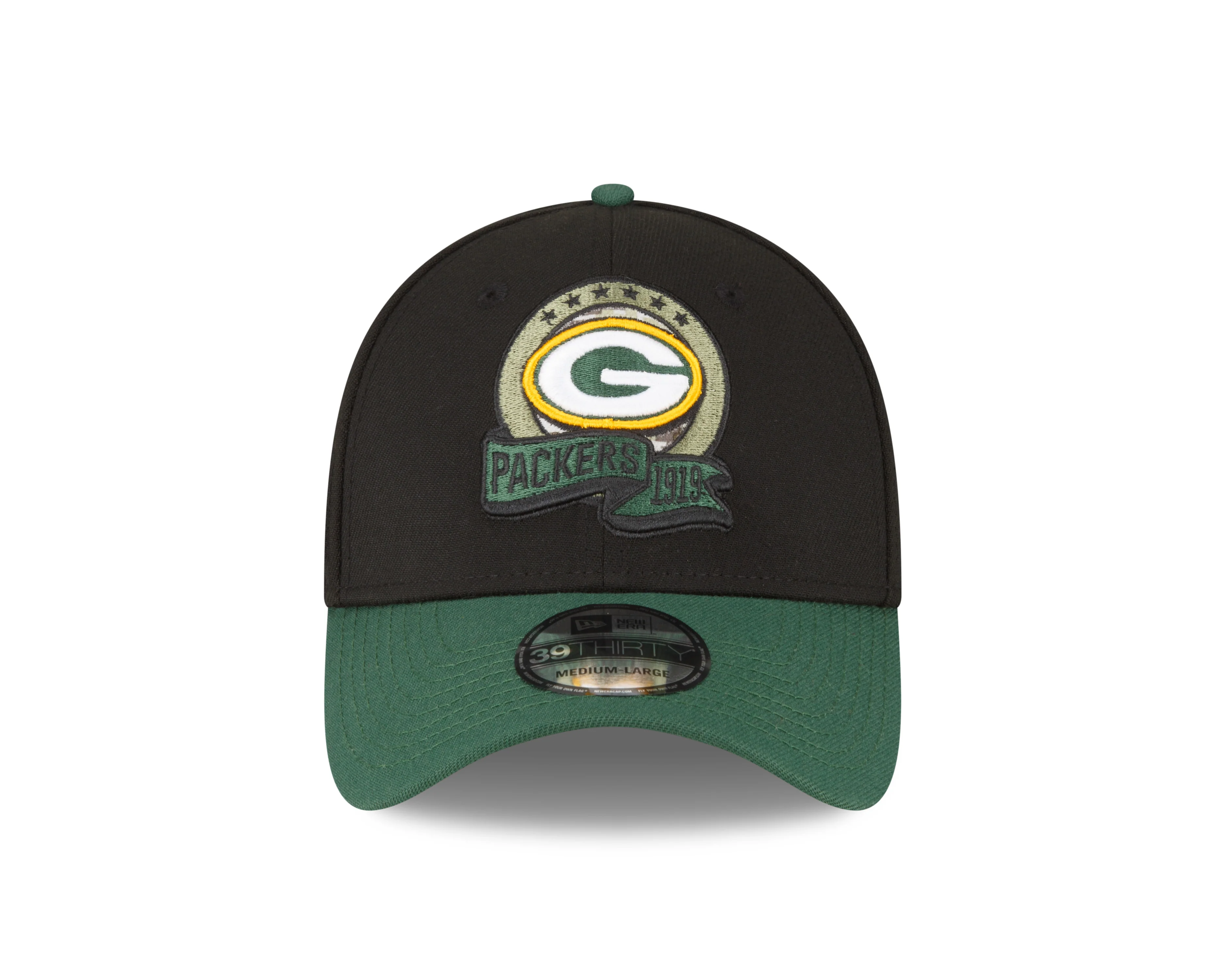 Men's Green Bay Packers New Era Black 2022 Salute to Service 39THIRTY Flex Hat