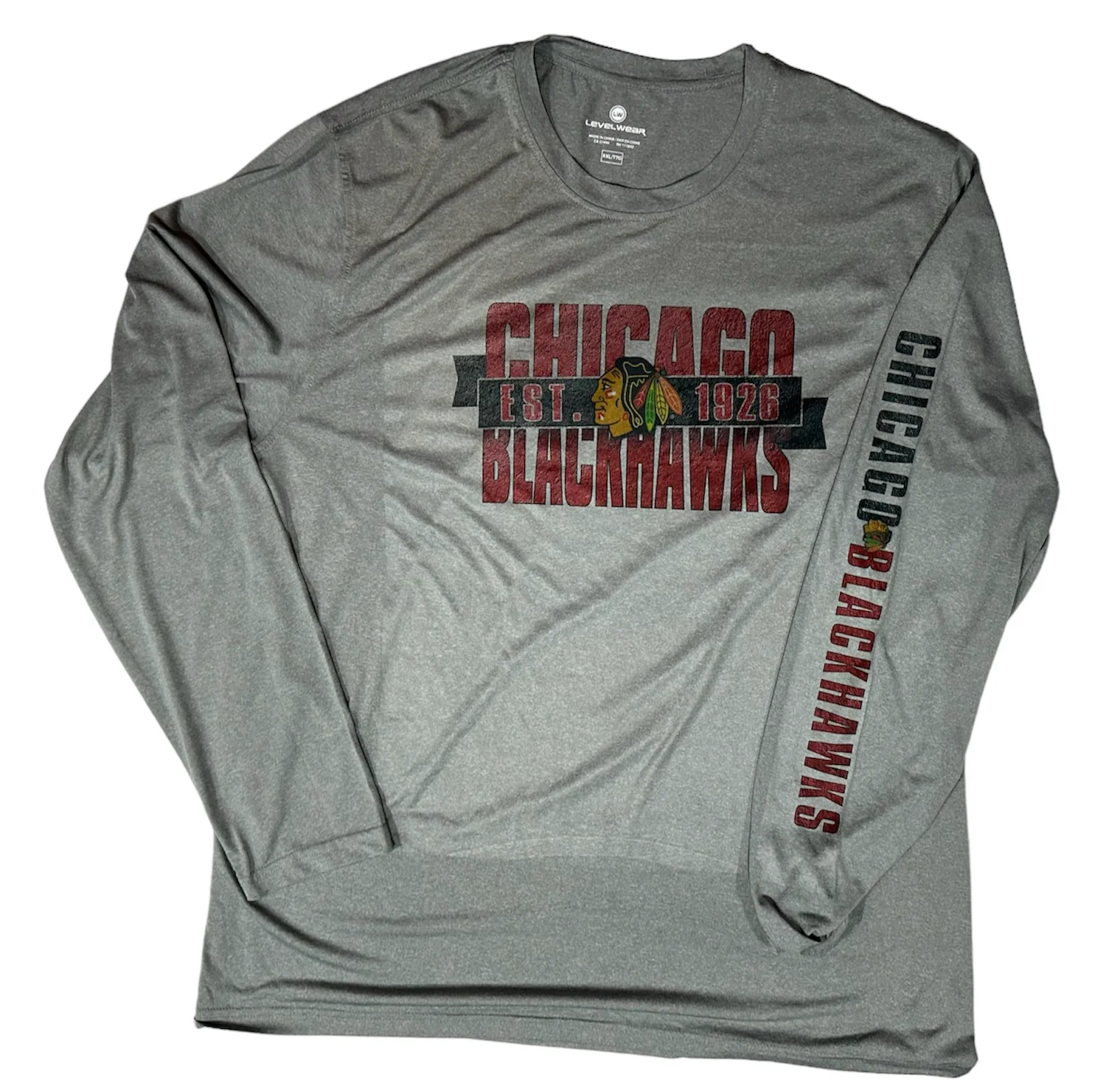 Men's Chicago Blackhawks Stamped Long Sleeve Tee By Levelwear