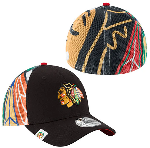 Child/Youth Reebok Chicago Blackhawks Jr Logo Wrapped 39THIRTY Flex Fit Hat