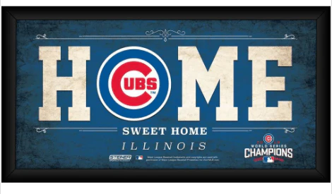 Chicago Cubs 2016 World Series Champions Framed 6x12 Home Sweet Home Sign