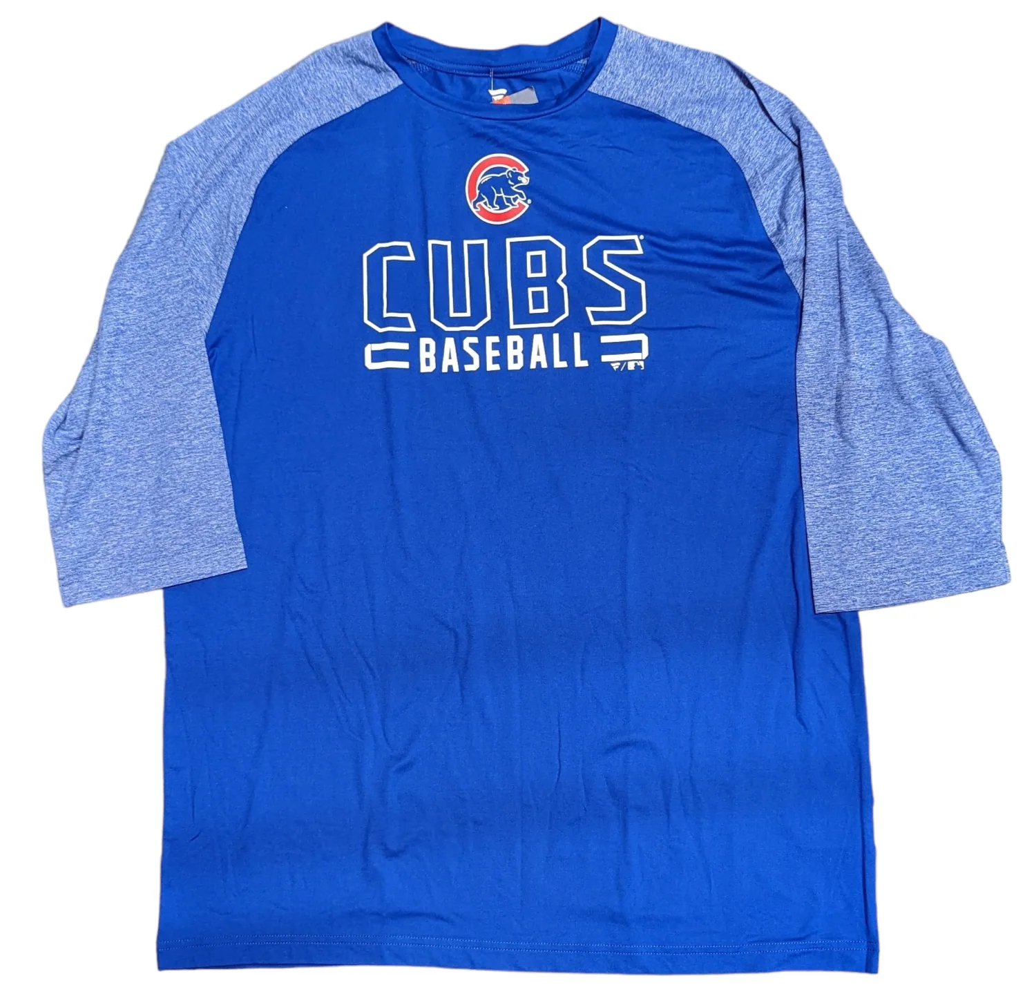 Men's Chicago Cubs Fanatics Outline Engage Performance Royal 3/4 Sleeve T-Shirt