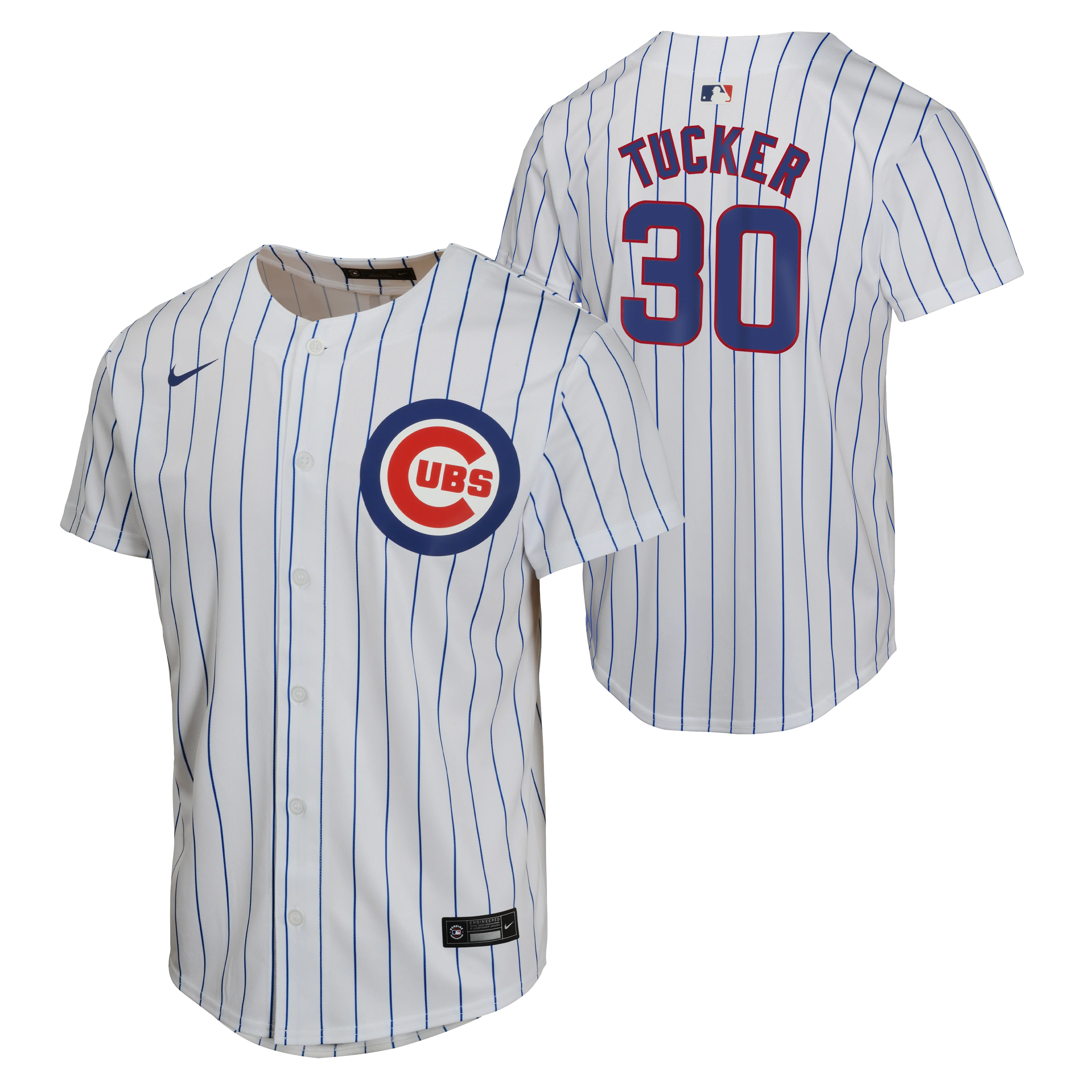 NIKE Youth Kyle Tucker Chicago Cubs White Home Replica Sublimated Twill Jersey