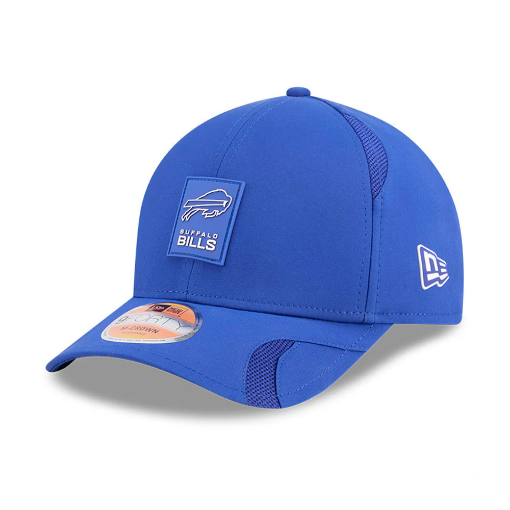 Men's Buffalo Bills New Era Blue 2025 NFL Primary Logo Sideline Heat 9FORTY M-Crown Adjustable Hat