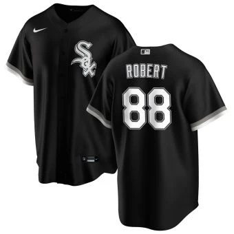 NIKE Men's Luis Robert Chicago White Sox Black Alternate Premium Twill Replica Jersey
