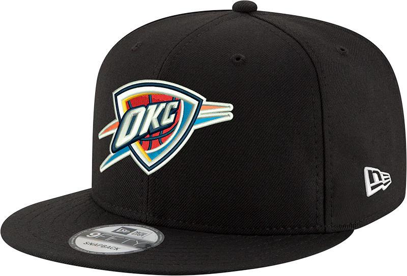 Men’s Oklahoma City Thunder Black 9FIFTY Snapback Hat By New Era