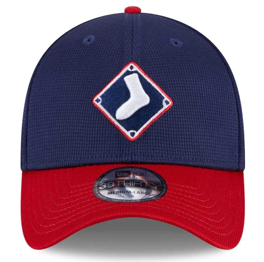 Men's Chicago White Sox New Era Navy 2024 Batting Practice 39THIRTY Flex Hat