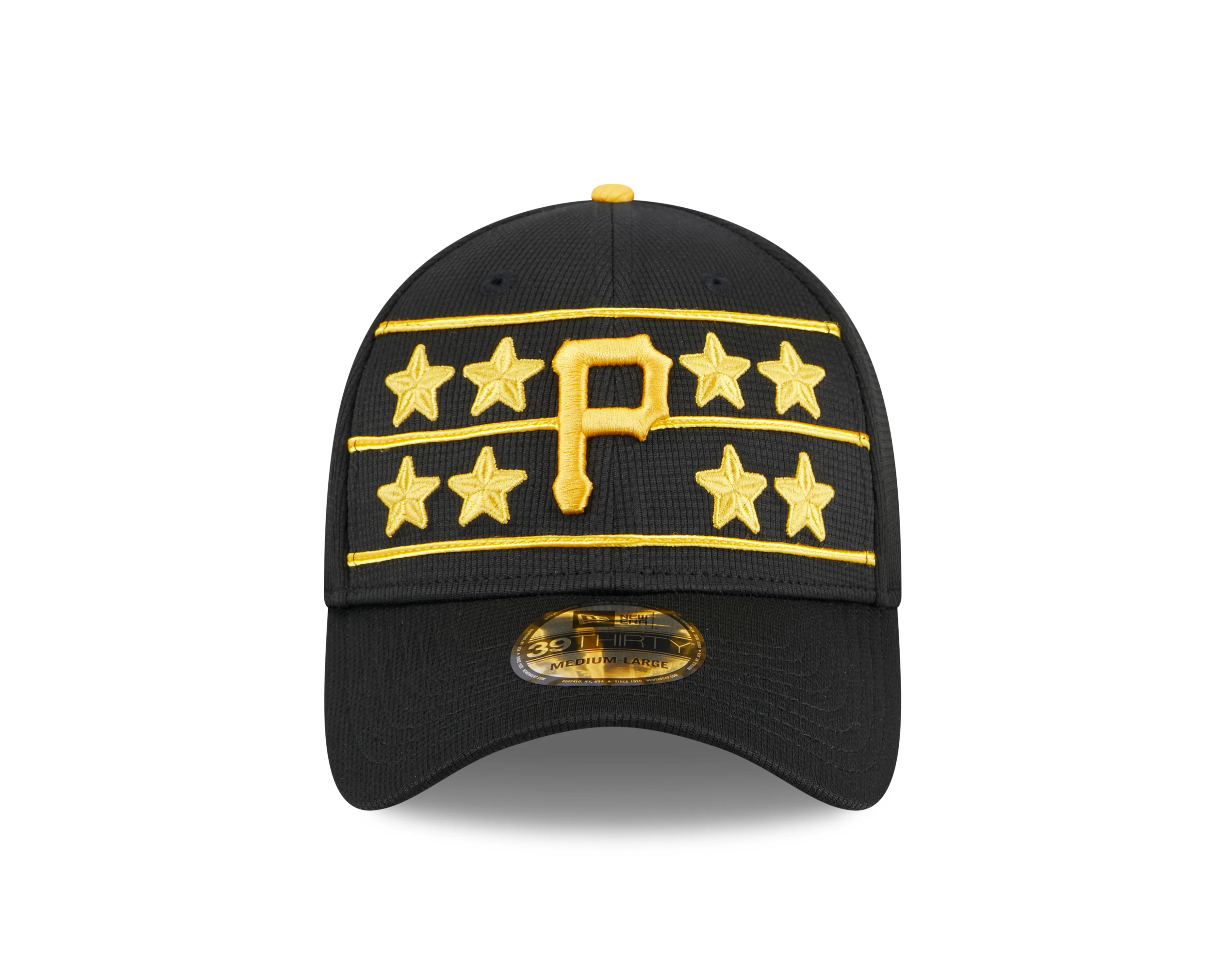 Men's Pittsburgh Pirates New Era 2024 Batting Practice Black 39THIRTY Flex-Fit Hat