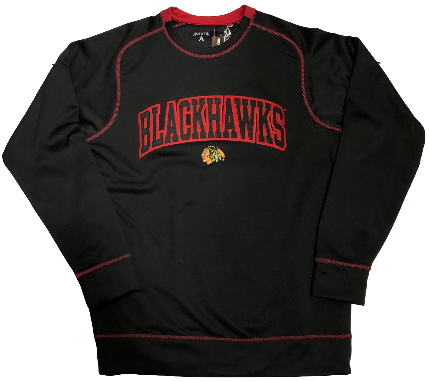 Chicago Blackhawks Volt Wordmark Fleece Sweatshirt By Antigua