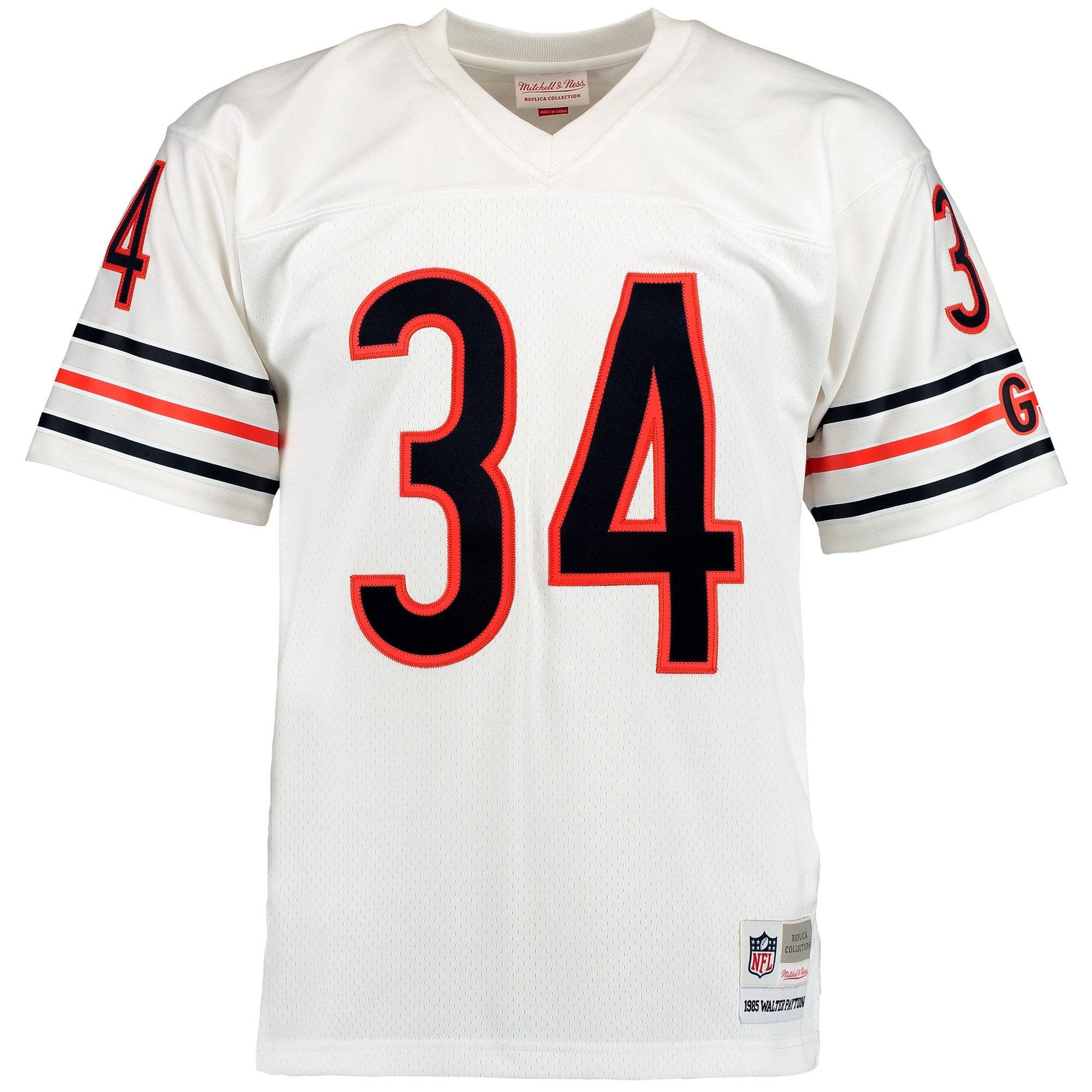 Men's Chicago Bears Walter Payton Mitchell & Ness White 1985 Retired Player Replica Jersey