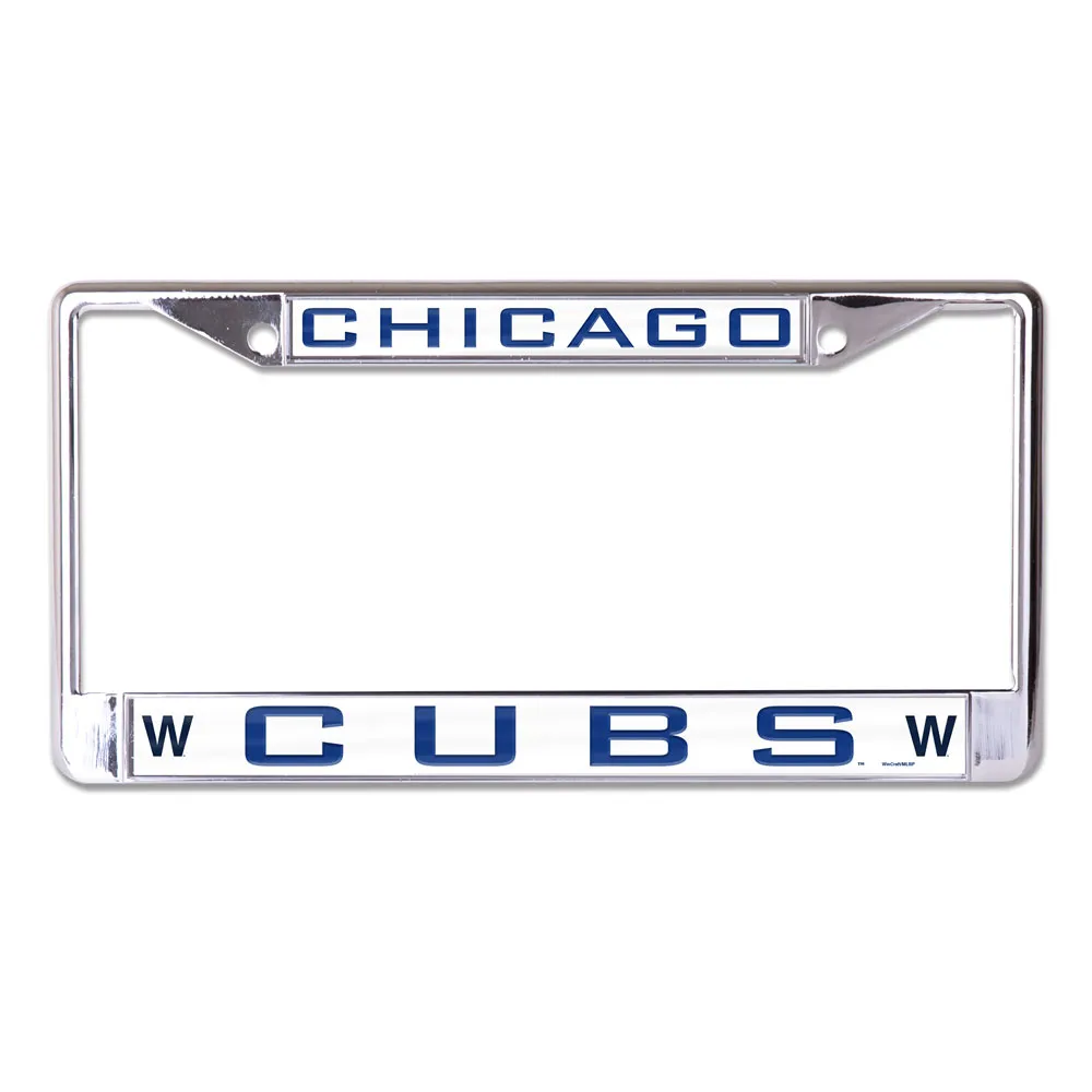 MLB Chicago Cubs Printed W Chrome License Plate Frame