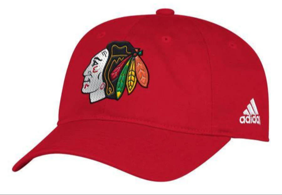 Womens Chicago Blackhawks adidas Finished Goods Bling Logo Adjustable Hat