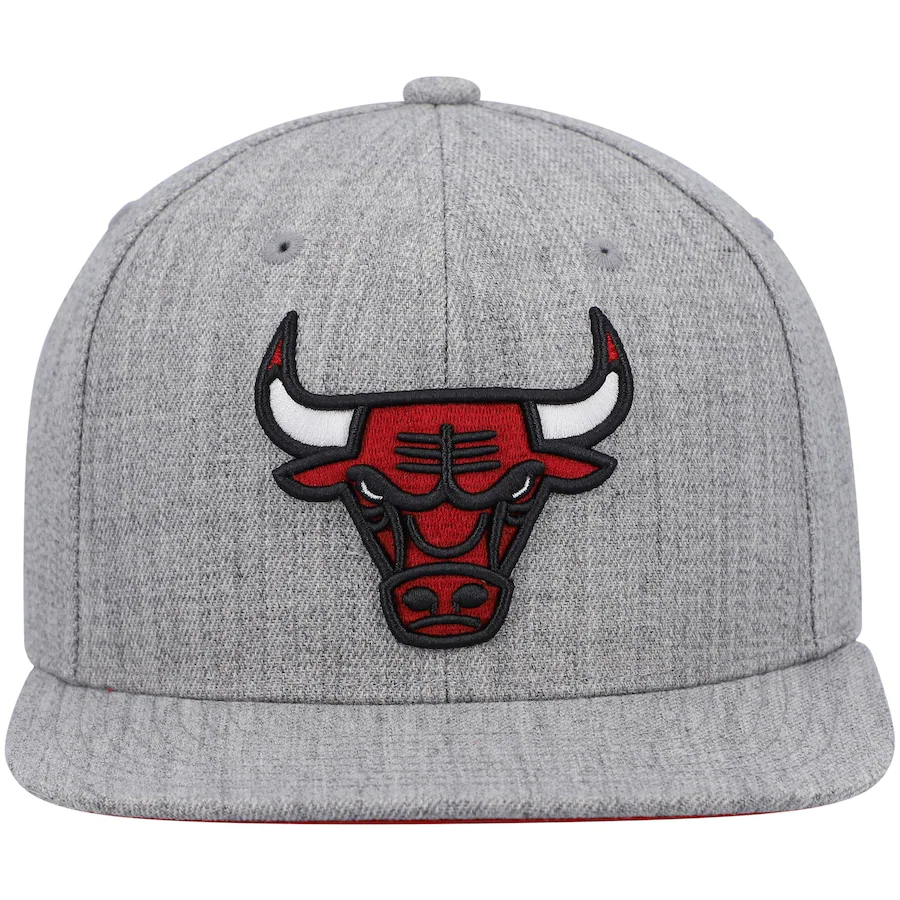 Chicago Bulls Team Heather Gray 2.0 Mitchell & Ness Snapback Hat