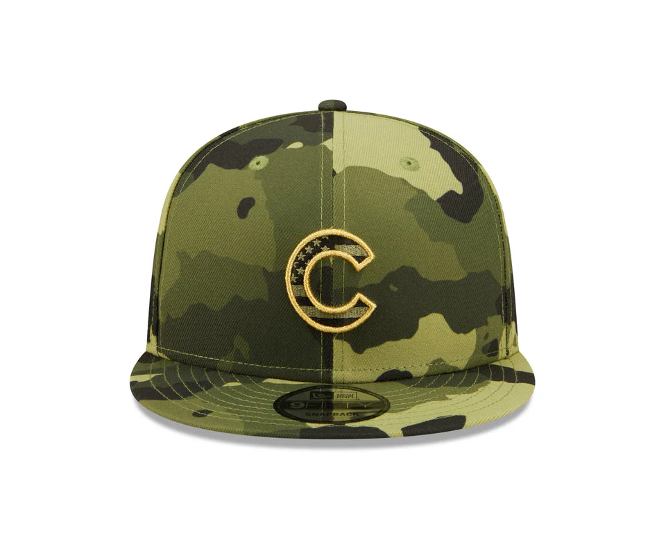 Men's Chicago Cubs New Era 2022 Armed Forces Day Camo 9FIFTY Snapback Adjustable Hat