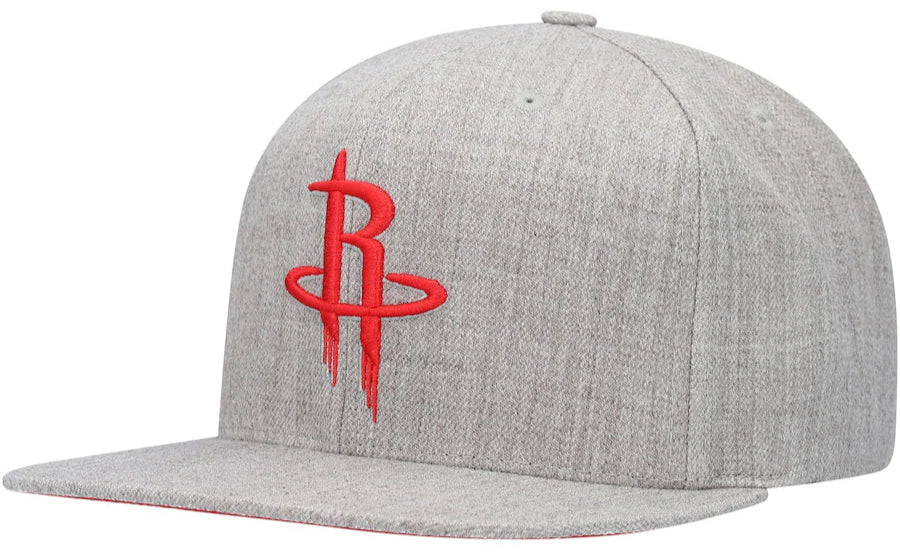 Houston Rockets Gray Heather 2.0 Mitchell & Ness Snapback Hat