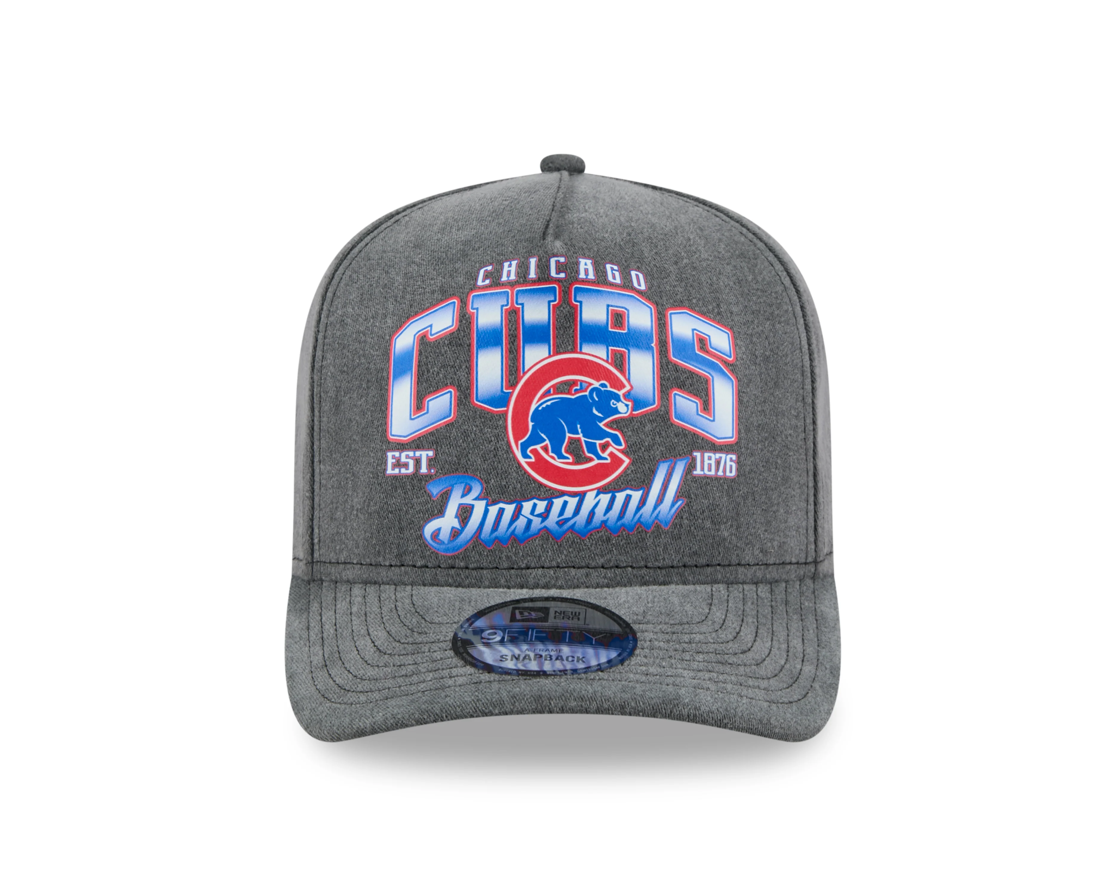 Chicago Cubs New Era Gray Washed 9FIFTY A-Frame Snapback Hat