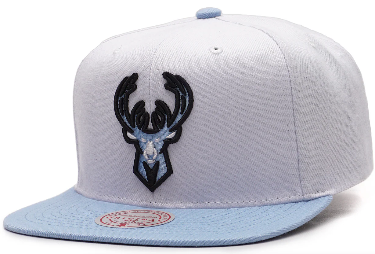 Men's Milwaukee Bucks Mitchell & Ness University Home 2 Tone Snapback Hat