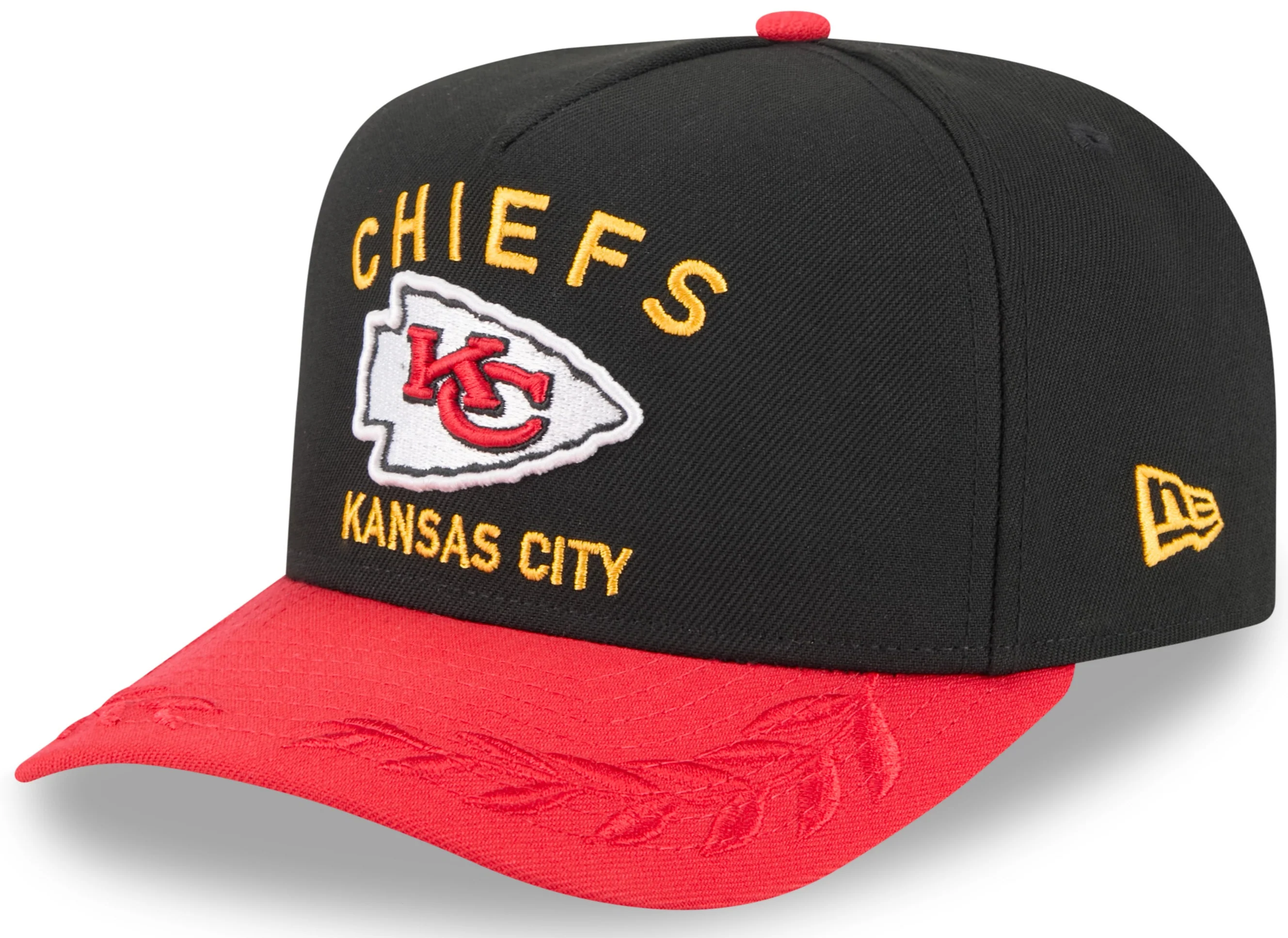 Men's Kansas City Chiefs New Era 2025 NFL Draft Black A-Frame 9FIFTY Snapback Adjustable Hat