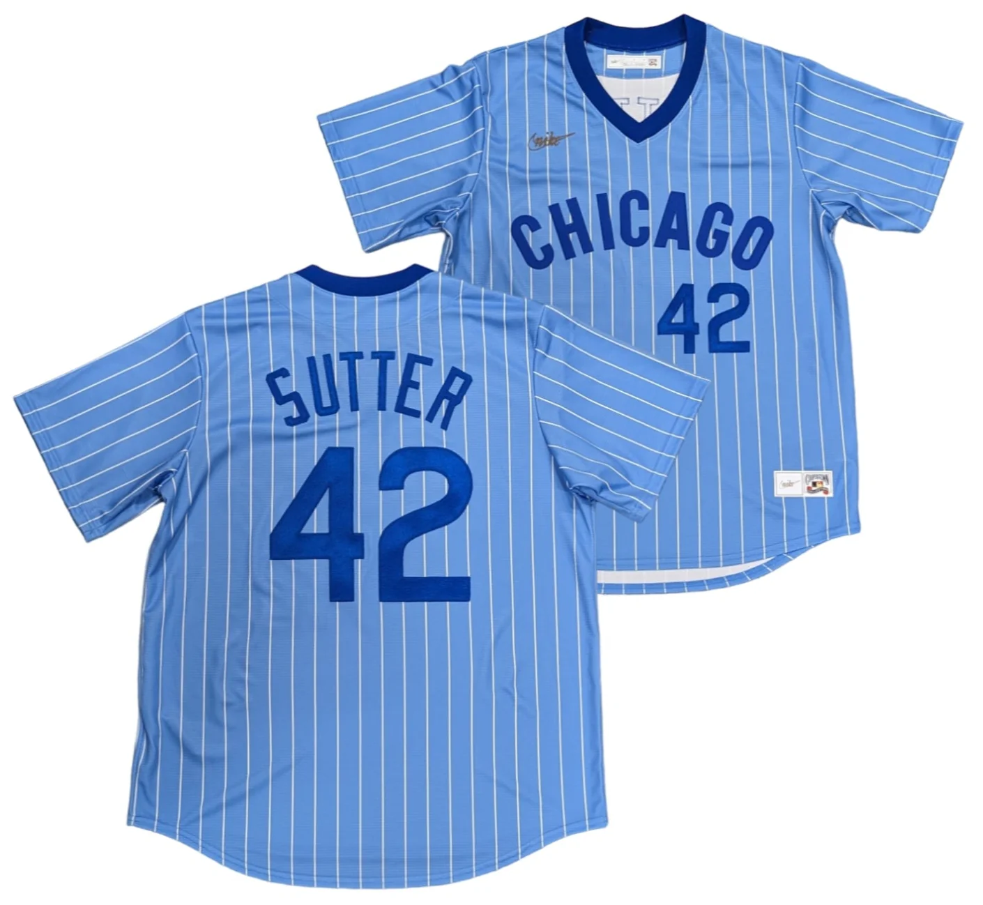 Men's Bruce Sutter Chicago Cubs Cooperstown Powder Blue 1981 NIKE Replica Jersey