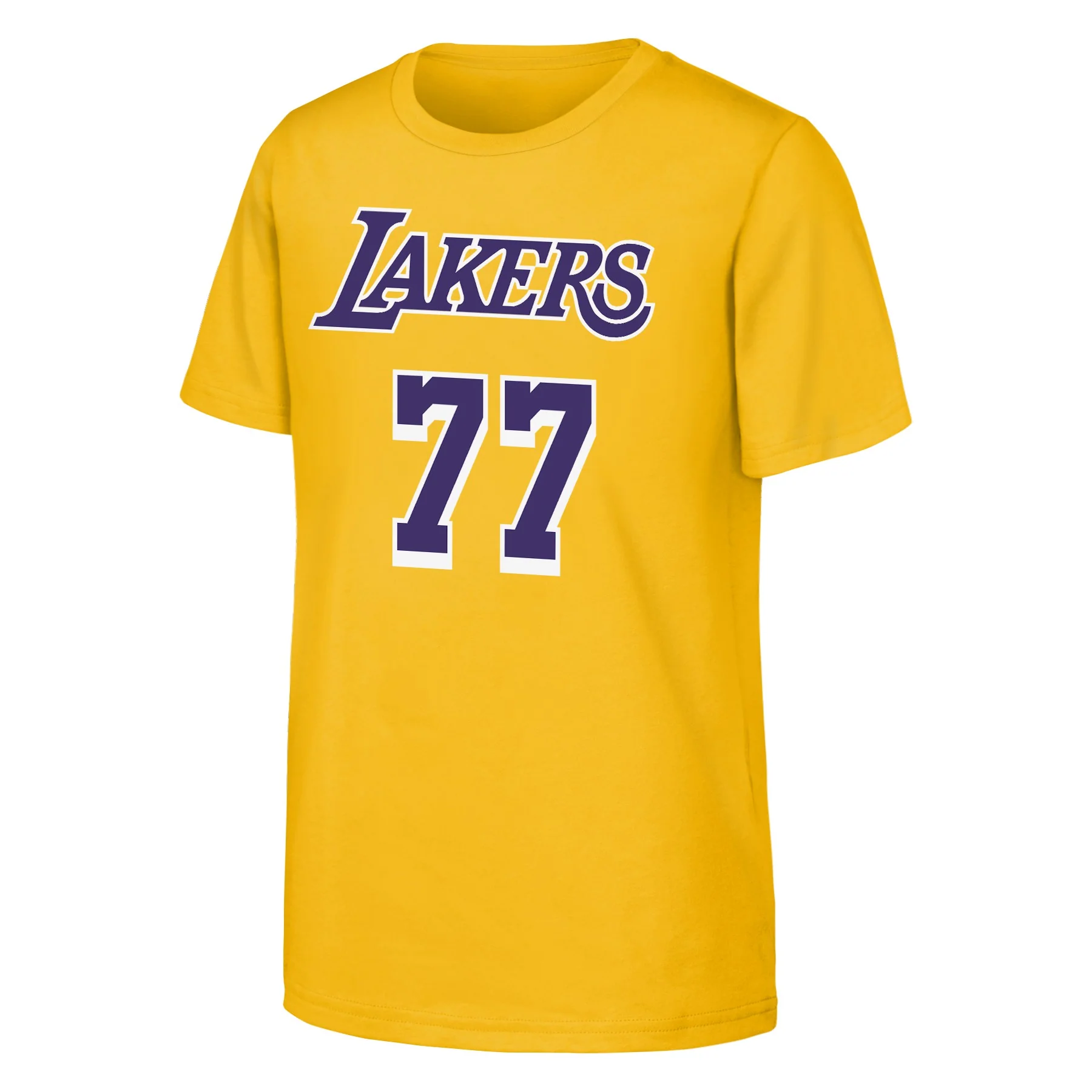 Youth Luka Doncic Los Angeles Lakers NBA Yellow Name & Number Tee