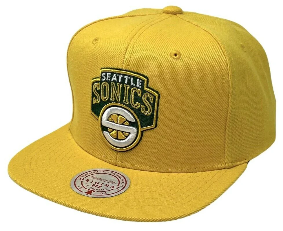 Men's Seattle Supersonics NBA Core Basic Gold HWC Mitchell & Ness Snapback Hat