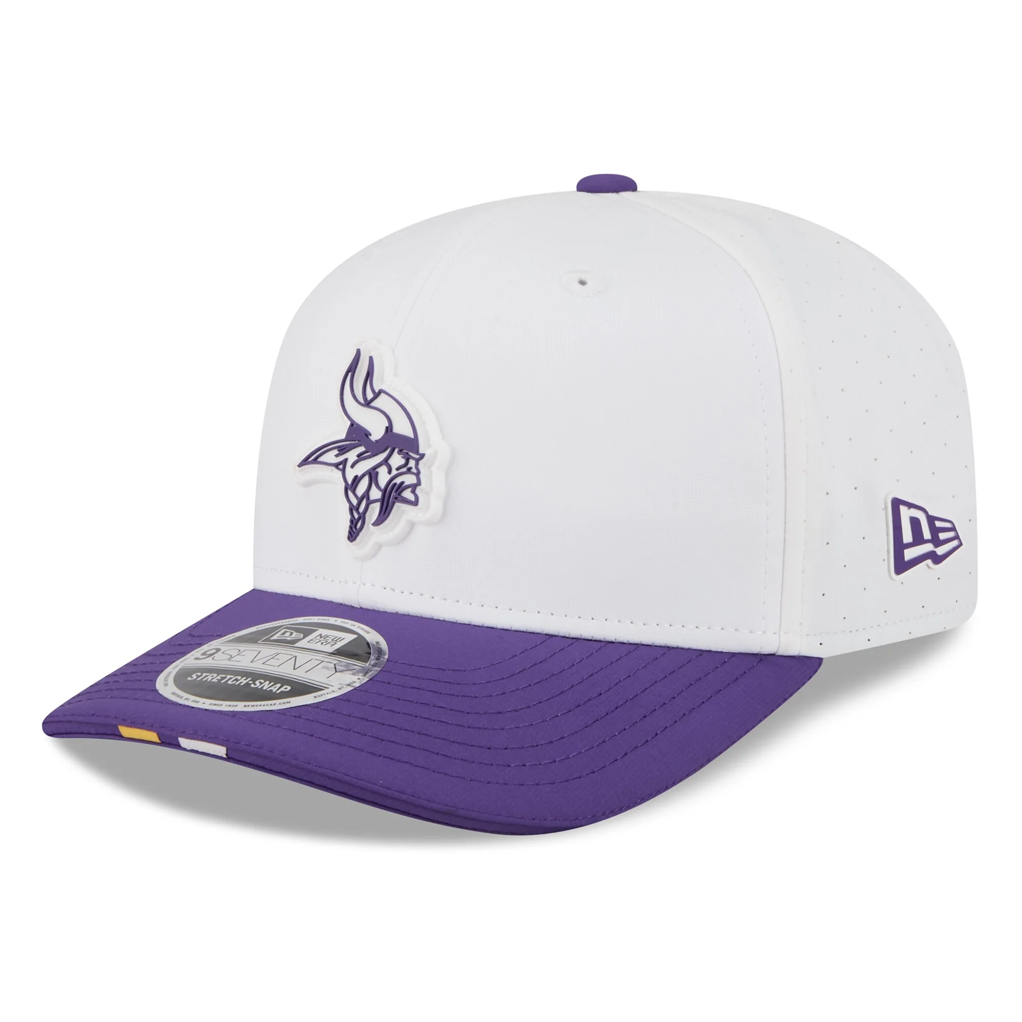 Men's Minnesota Vikings New Era White/Purple 2025 NFL Training Camp 9SEVENTY Adjustable Hat