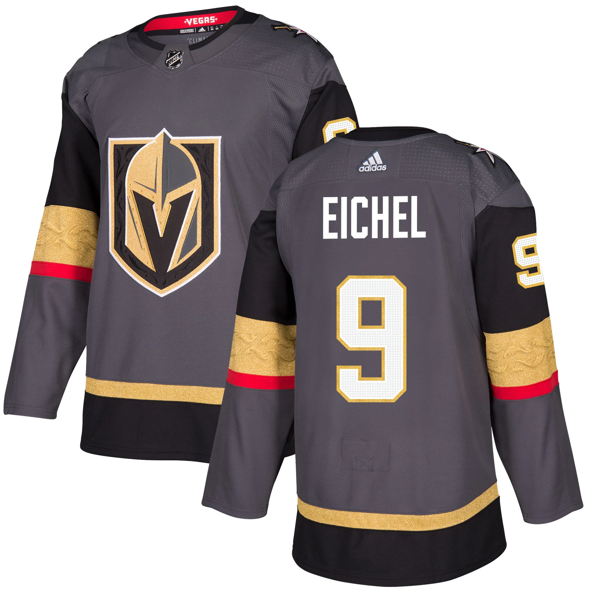 Men's Jack Eichel Vegas Golden Knights Adidas Gray Home Authentic Premium Jersey
