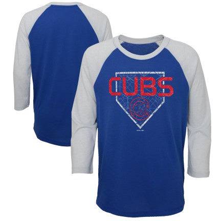 Youth Chicago Cubs Score 3/4 Sleeve Raglan Ultra Tee