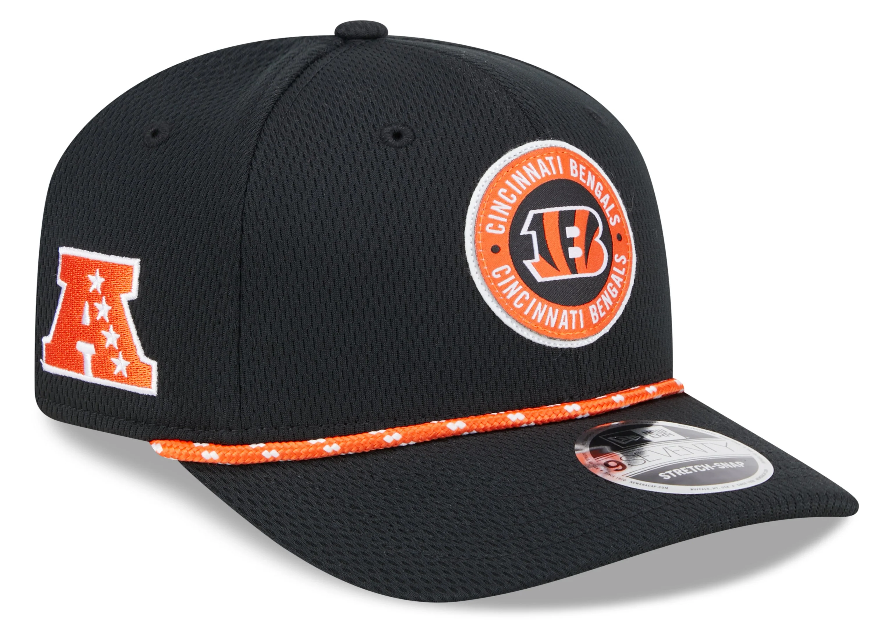 Men's Cincinnati Bengals New Era 2024 Sideline Black 9SEVENTY Adjustable Hat