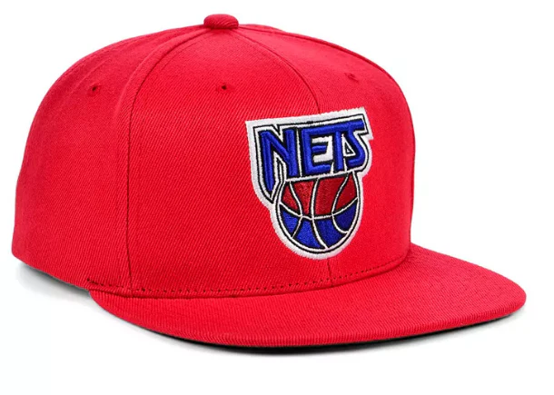 Men's New Jersey Nets Mitchell & Ness Red Basic Core Snapback Hat