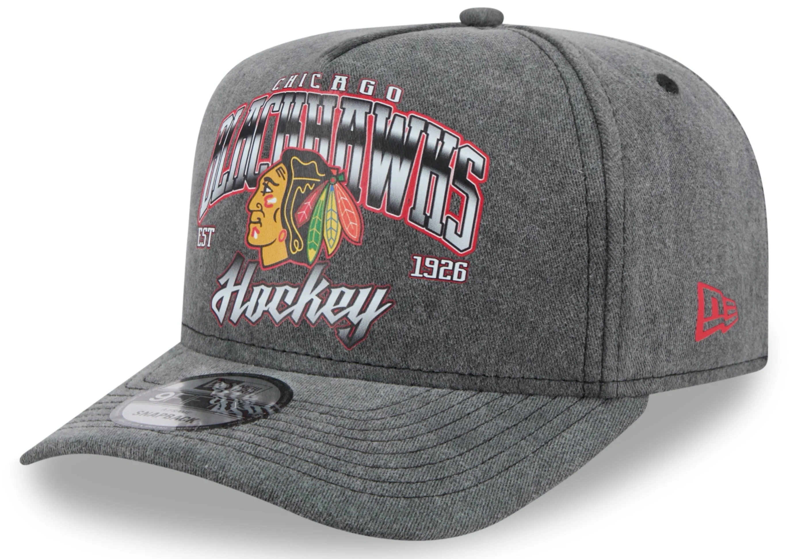Chicago Blackhawks New Era Gray Washed 9FIFTY A-Frame Snapback Hat