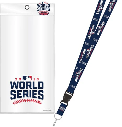 Chicago Cubs 2016 World Series Lanyard w/ Ticker Holder and Souvenir Pin