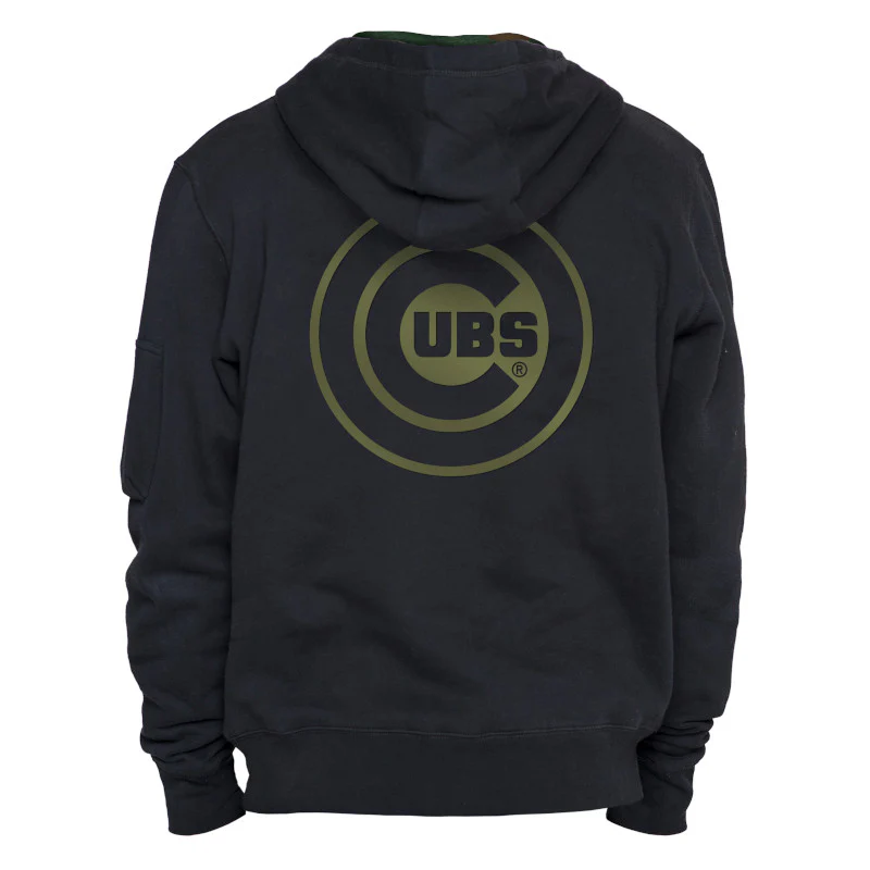 Mens Chicago Cubs X Alpha Industries New Era Black Primary Logo Hoodie